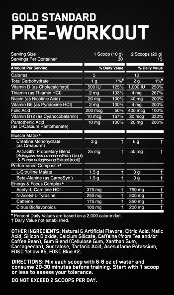 Optimum Nutrition Gold Standard Pre - Workout